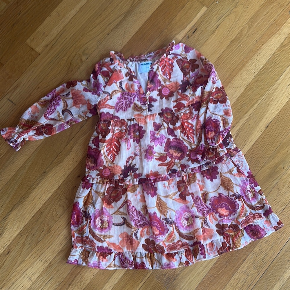 Floral Long-Sleeve Kids Dress